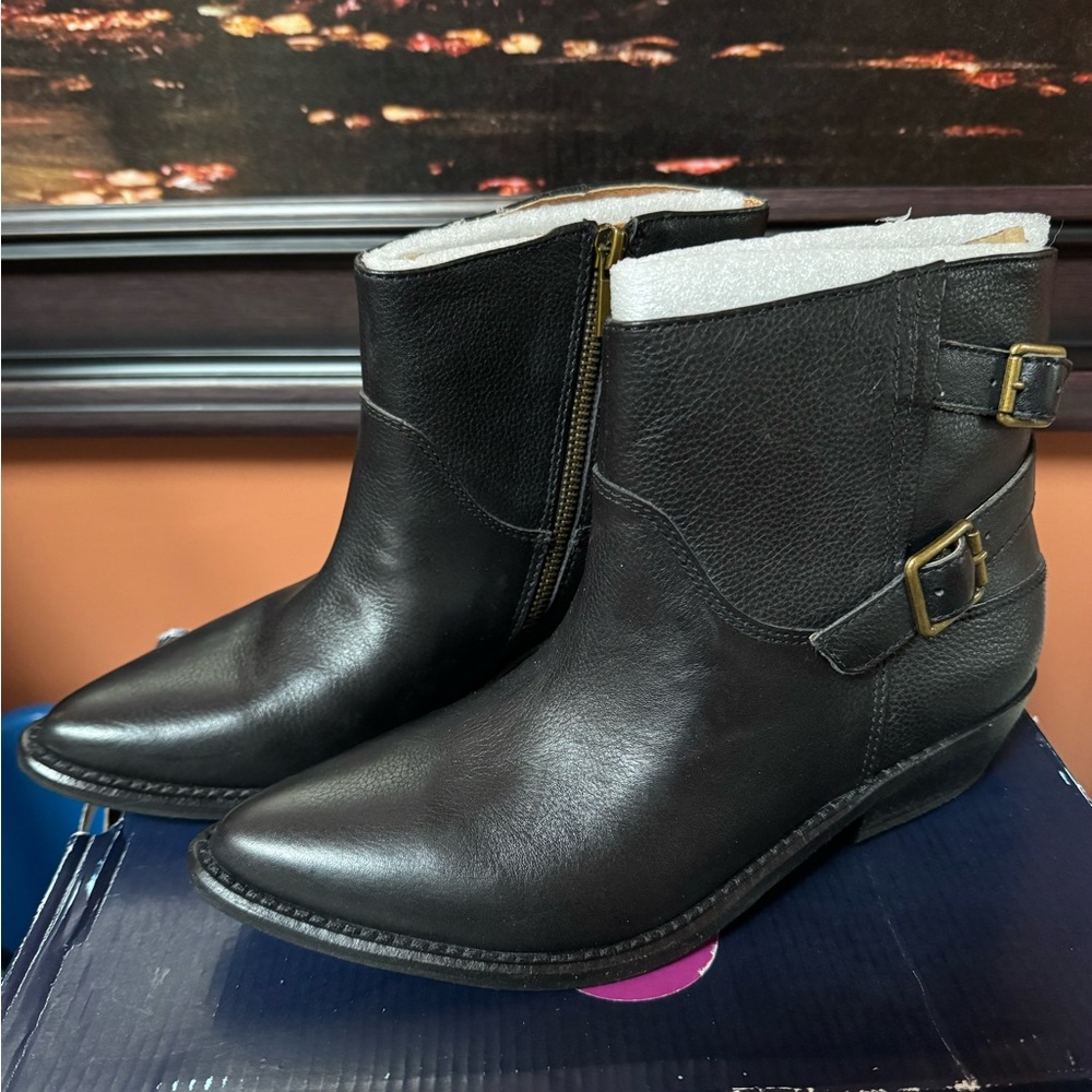 Lucky Brand Black Ankle Boots with Buckle size 7.5
